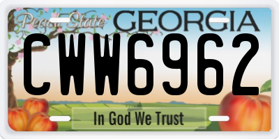 GA license plate CWW6962