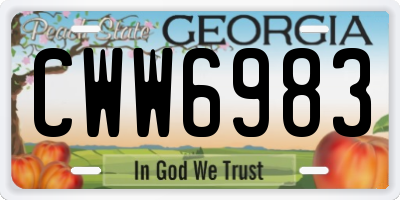 GA license plate CWW6983