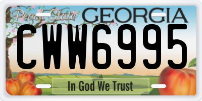 GA license plate CWW6995