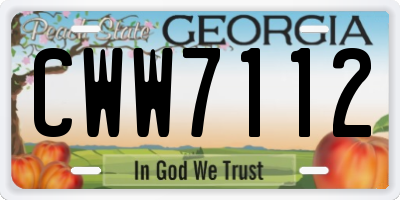 GA license plate CWW7112