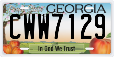 GA license plate CWW7129