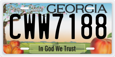 GA license plate CWW7188