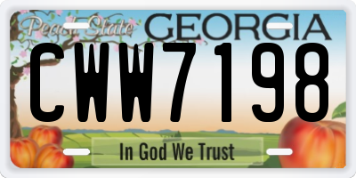 GA license plate CWW7198