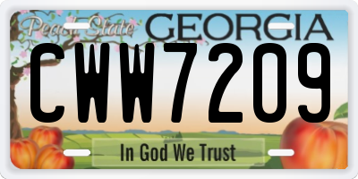 GA license plate CWW7209