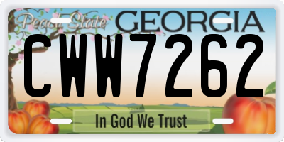 GA license plate CWW7262