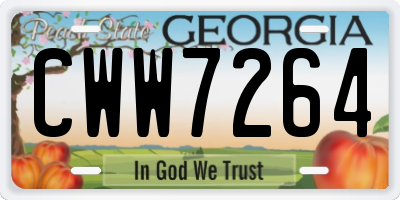 GA license plate CWW7264