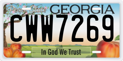GA license plate CWW7269