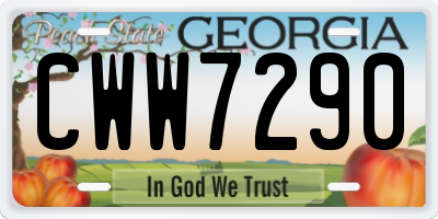 GA license plate CWW7290