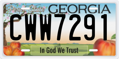 GA license plate CWW7291