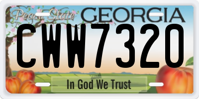 GA license plate CWW7320