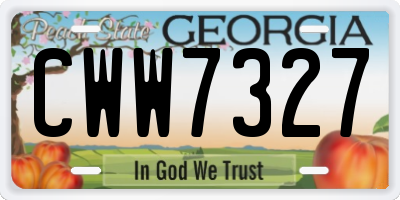 GA license plate CWW7327