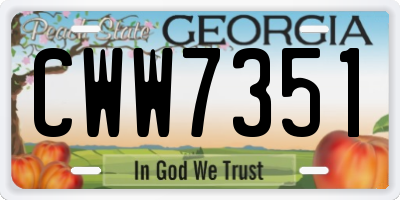 GA license plate CWW7351