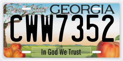 GA license plate CWW7352
