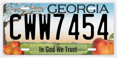 GA license plate CWW7454