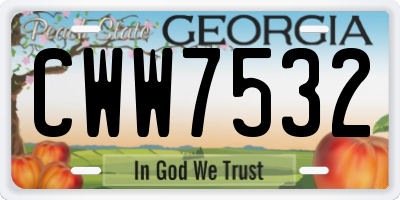 GA license plate CWW7532