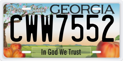 GA license plate CWW7552