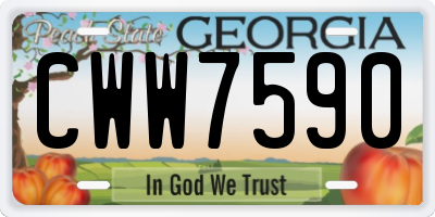 GA license plate CWW7590