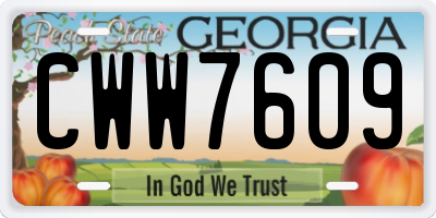 GA license plate CWW7609