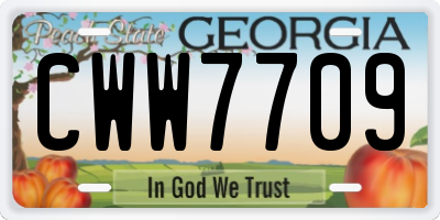 GA license plate CWW7709