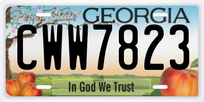 GA license plate CWW7823