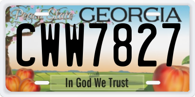 GA license plate CWW7827
