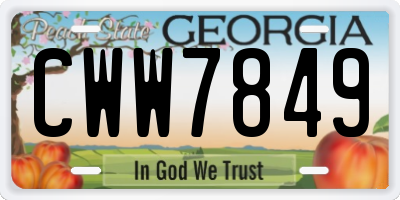 GA license plate CWW7849