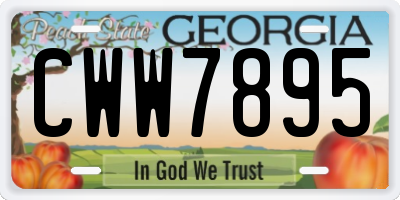 GA license plate CWW7895