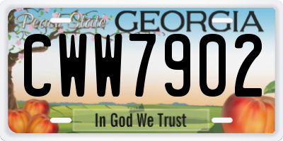 GA license plate CWW7902
