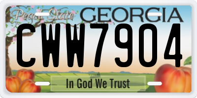 GA license plate CWW7904