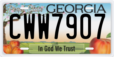 GA license plate CWW7907