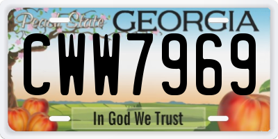 GA license plate CWW7969