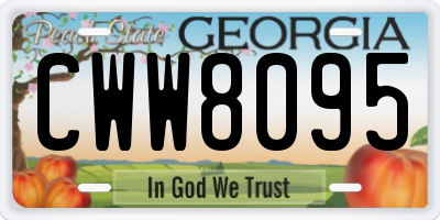 GA license plate CWW8095