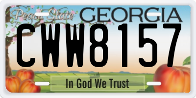 GA license plate CWW8157
