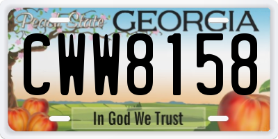GA license plate CWW8158