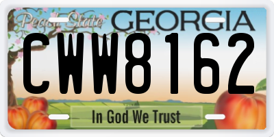 GA license plate CWW8162