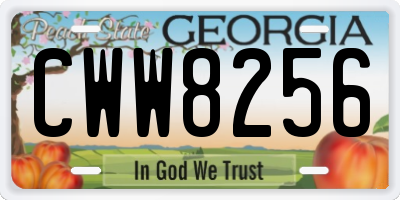 GA license plate CWW8256