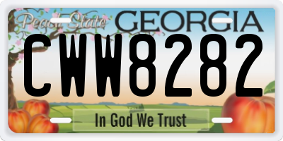 GA license plate CWW8282