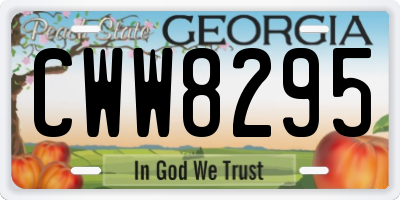 GA license plate CWW8295