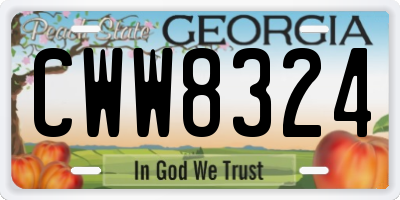 GA license plate CWW8324
