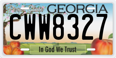 GA license plate CWW8327