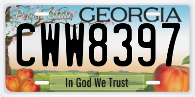 GA license plate CWW8397