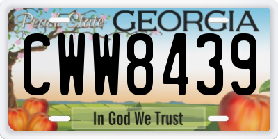GA license plate CWW8439