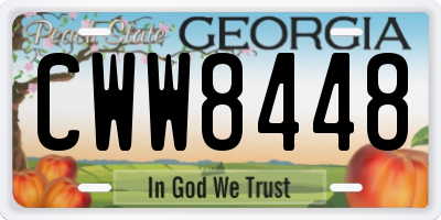 GA license plate CWW8448