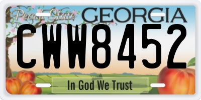 GA license plate CWW8452