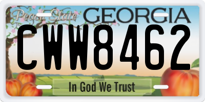 GA license plate CWW8462