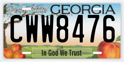 GA license plate CWW8476