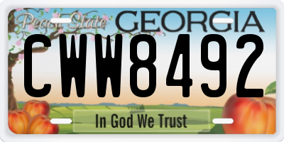 GA license plate CWW8492
