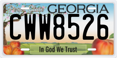 GA license plate CWW8526