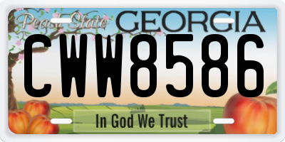 GA license plate CWW8586