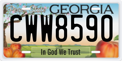 GA license plate CWW8590